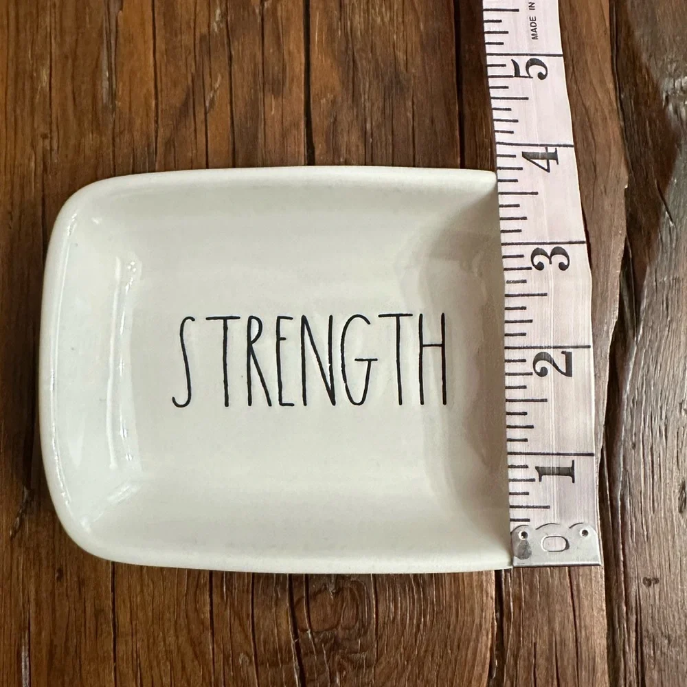 Rae Dunn Strength Trinket Tray in White